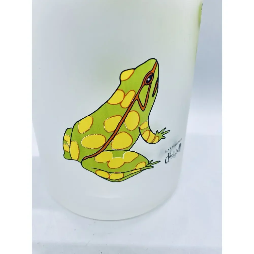 Darlington Designs Frosted Glass Jug Turtles Frogs Design Vintage MCM Feel